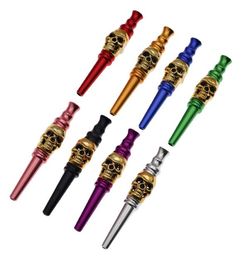 Colorful Metal Portable Smoking Pipes Tobacco Hookah Filter Mouthpiece Aluminium Alloy Cigarette Pipe Smoking Accessories