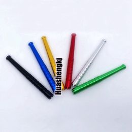 Latest Smoking Colorful Aluminium Alloy Pipes Dry Herb Tobacco Cigarette Holder Catcher Taster Bat Mini Filter Dugout One Hitter Tooth Digger Tip DHL