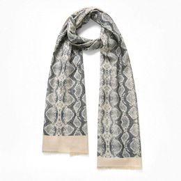 Scarves AOPU autumn winter new pure lamb wool scarf women's high-end long snake print bib women thin knitted scarv