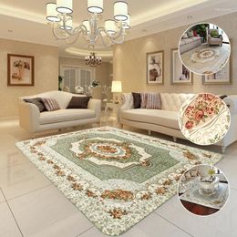 Carpets European-style Rose Flowers Carpet Large Living Room Garden Soft Table Rugs Bedroom Mat