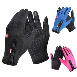 Cycling Gloves Fall Winter Cycling Gloves Bicycle Warm Touchscreen Full Finger ZIPPER Gloves Waterproof Outdoor Bike Skiing Motorcycle Riding T221019