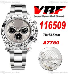 VRF 11652 A7750 Automatic Chronograph Mens Watch Tachymeter Bezel Gray Black Stick Dial Stainless Steel Bracelet Super Edition Same Series Card Puretime I9