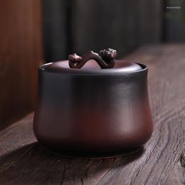 Storage Bottles Classical Tea Pot Ceramic Sealed Candy Snack Home Ruyi Hand Coffee Bean Box Moisture-proof Portable Decoration