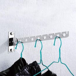 Hangers & Racks Stainless Steel Movable Coat Hook Wall-mounted Hanger El Indoor Space Saving Folding Clothing Store Rod