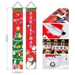 Merry Christmas Banner Couplet Decor Christmas Door Decoration for Home Hanging Xmas Ornament Navidad Happy New Year Gift RRE15249