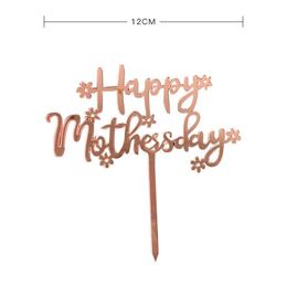 happy mothers day cake topper acrylic rose gold for mother's birthday party cake decoration RRE15221