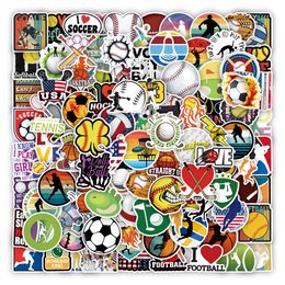 Pack of 100Pcs Ball Stickers Football Bastetball Baseball Softball Volleyball For Skateboard Luggage Laptop Notebook Helmet Water Bottle Phone Car decals