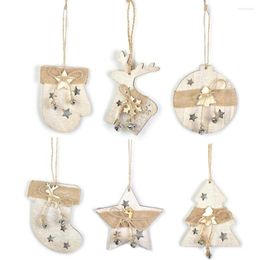 Christmas Decorations 3Pcs/lot Wooden Pendants Deer&Star Shape Xmas Tree Hanging Ornaments Wood Crafts Home Party