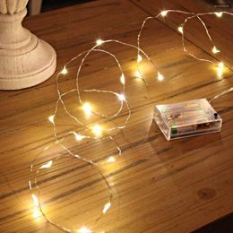 Strings Led String Lights Battery Powered Copper Wire Starry Fairy 16ft/5m For Bedroom Christmas Party Wedding Dancing Warm White