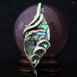 Pendant Necklaces Natural Abalone Shell Leaf Shape 18x50mm Silver-color Simple Diy Jewelry B1131