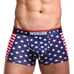 Underpants Men Boxers Sexy Underwear Cotton Gay Fashion Stripend Low Waist Penis Pouch Sleep Bottoms Male Panties Shorts