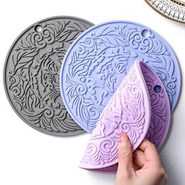 Table Mats Cute Soft Glue Dining Mat Tiger Pattern Waterproof Drink Cup Coasters Heat Insulation Non-slip Pot Holder Kitchen Decor