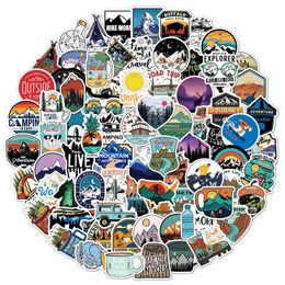 100Pcs Outdoor Hiking Camping Adventure Nature Stickers Pack Car Bike Luggage Sticker Laptop Skateboard Motor Water Bottle Decal BZ-100