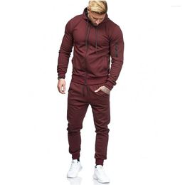 Men's Tracksuits 2022 Trendy Men's Sports Suit Arm Zipper Fitness Casual Two Piece Set Men Fashion Spring Autumn Long Sleeve Tops And