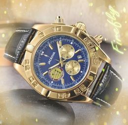 Crime Premium Mens Full Functional Big Watches 43mm Quartz Movement Male Time Clock Watch Genuine Leather Belt business switzerland Wristwatch Reloj De Hombre
