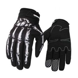 Cycling Gloves Men Women Motorcycle Cycling Gloves Racing Full Finger Gloves Skull Skeleton Goth Unisex T221019