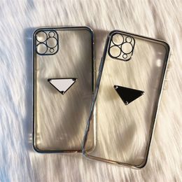 Triangle Luxury Cell Phone Cases IPhone Case Transparent Designer Plated Frame For IPhone14 Pro Max Plus 13promax 12 Mini Xs Xr 7 8p