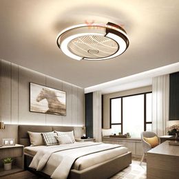 Modern Ceiling Fan Lights Smart Dining Room Bedroom Living Remote Control Lamps Invisible Lamp Lighting Small