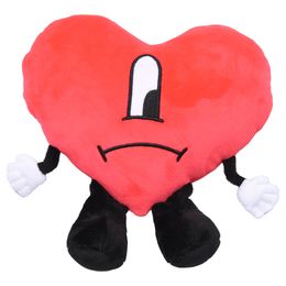 Red Love Heart Un Verano Sin Ti Bad Bunny Movies TV Plush Dolls Toy Stuffed Animals Fashion Singer Artist PP Cotton Living Home Decoration Gifts