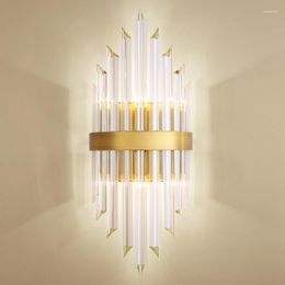 Wall Lamp Luxury Design Crystal Sconce Gold Applique Murale Luminaire AC110V 220V Lustre Living Room Bedroom Light