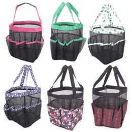 Swimming Beach Bags Bath Mesh Bag Travel Wash Gargle Storage Bags Dry Wet Multi-function 8 Pockets Portable Basket Printed Organizer RRE15237