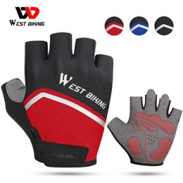 Cycling Gloves WEST BIKING Half Finger Shockproof Wear Resistant Breathable MTB Road Bicycle Men Women Sports Bike T221019