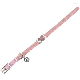 Dog Collars Heart Charm And Bell Cat Collar Safety Elastic Adjustable With Soft Velvet Material Pet Product Small S Pink
