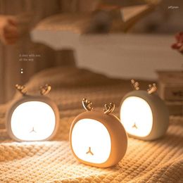 Table Lamps Creative LED Night Light Rechargeable Bedside Student Soft Lampe Mobile Portable Lamp Mini Unplugged Home Decoration