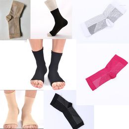 Motorcycle Apparel 2pc Foot Angel Anti Fatigue Compression Sleeve Ankle Support Running Cycle Basketball Socks Men Brace Sock