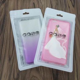 12X21cm white Zip Mobile phone case Packaging Bags earphone shopping packing bag OPP PP PVC Poly plastic packaging