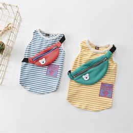 Pet Clothes Spring And Summer Striped Dog Cotton Stretch Vest Teddy Dog Fighting Clothes CX24