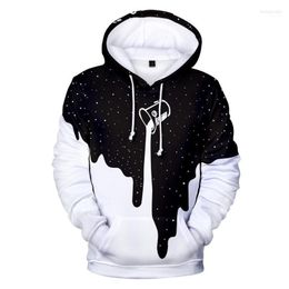 Men's Hoodies Starry Sky Paint Bucket Black And White Mixed Color Milk Bottle Can 2022 3D Sweatshirt Man/woman Streetwear Men's &