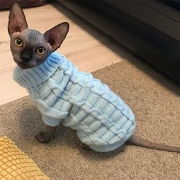 Hairless Cat Clothes Pet British Short Kitten Autumn And Winter Clothing Solid Color Soft Sweater Winter Warm Thickening Pet Equipment CX25