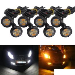 Decorative Lights 10Pcs Car Styling 2M 5730Smd Dual Colour White Amber Eagle Eye Led Drl Turn Lights For Motor Truck Offroad Drop Del Dhsrb