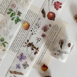 Gift Wrap 110CM-Cycle Washi Tape Adhesive DIY Scrapbooking Sticker Vintage Plant Fruit Decoration Masking Tapes Paper