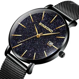 Wristwatches 2022 Top Men's Watch Steel Mesh Band Calendar Waterproof Quartz Watches For Men Military Wristwatch Male Clock