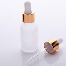 Wholesale Empty Clear Perfume Glass Bottle 15ml Refillable Dropper Container with Gold Silver Black Lid