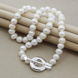 Chains 2022 Arrival 925 Sterling Silver Fashion Natural Freshwater Pearl Necklaces For Women Female Fine Jewellery
