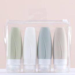 Storage Bottles 1/3/4PCS Silicone Refillable Travel Bottle 60/90ML Cosmetic Lotion Shampoo Shower Gel Portable Bottling