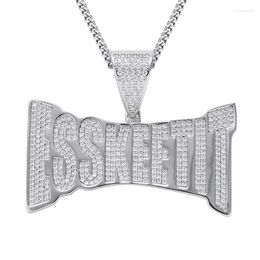 Pendant Necklaces Iced Out ESSKEETIT Pave Cubic Zircon Letters Necklace For Men Punk Gold Hip Hop Homme Jewelry Fashion Gift