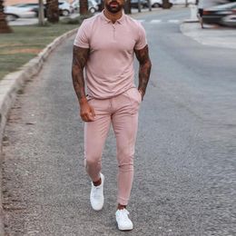 Men's Tracksuits Men Sets Europe And America 2022 Summer Men's Fashion Trend Leisure Youth Suit Short Sleeve Trousers Clothing Set