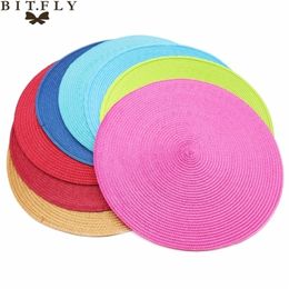 4pcs PP Dining Table Mat Woven Placemat Pad Heat Resistant Bowls Coffee Cups Coaster Napkins For Home Kitchen Party Supply 220627