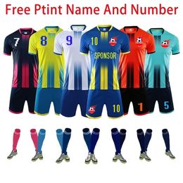 Running Sets Adult Kid Soccer Jerseys Boys Short Sleeve Football Training Suit Jersey Sportswear Uniforms DIY Custom 221019