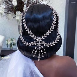 Headpieces Fashion Forehead Bridal Headband With Combs Wedding Hair Accessories Full Rhinestone Brides Ornaments Woman Headdress