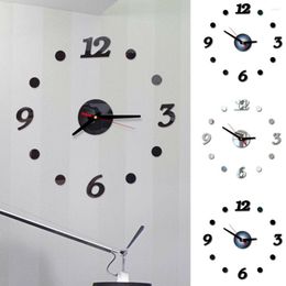 Wall Clocks 3D Modern DIY Clock Living Room Home Decoration Fashion Crystal Mirror Stickers Art Sticker Decal