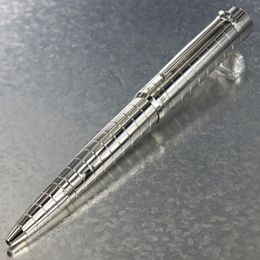wholesale Metal Famous Sier Chequered Ballpoint Pen Without Red Wood Box Writing Supplier Business Office & School
