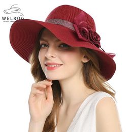 Beanie/Skull Caps WELROG Summer % Cotton Church Hats for Women Elegant Autumn Soft Bowler Fedora Large Wide Brim Flower Cloche Washable Hat T221013