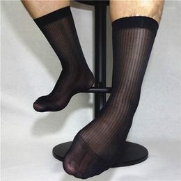 Men's Socks Men Gifts For Formal Wear Suit Dress Sexy Thin Sheer Exotic Transparent Business TNT