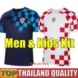 Soccer Jerseys 2022 Thailand Croacia CUP Soccer Jerseys Croatie 23 World Croazia MODRIC MANDZUKIC PERISIC KALINIC KOVACIC Rakitic Kramaric Football Shirt set Me