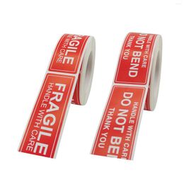 Gift Wrap 2 Roll 500Labels Fragile Warning Stickers Do Not Bend A-247 A-248 Handy Adhesive Self-Adhesive For Packaging Office Transporter